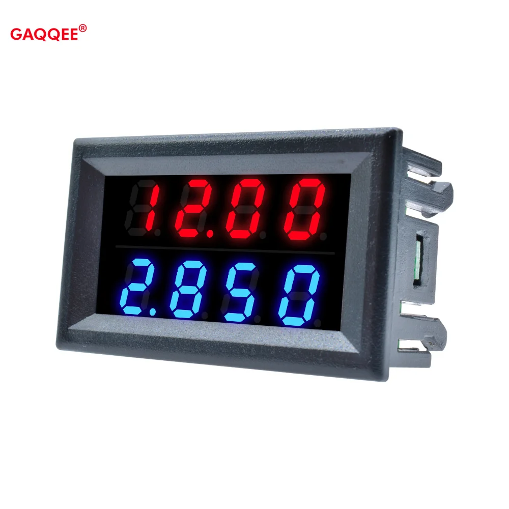 Voltmeter Ammeter DC 200V 10A  Blue Red Dual Digital LED Display Ampere Volt Voltage Current Meter Tester Detector 4 Bit 5 Wires