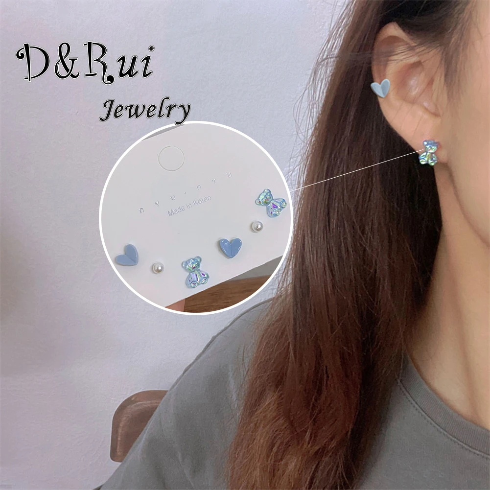 

Earrings for Women Luxury Little Bear Animal Love Vintage Cute Grace Stud Earrings Jewelry Earring Mother's Day Gift 2022 New