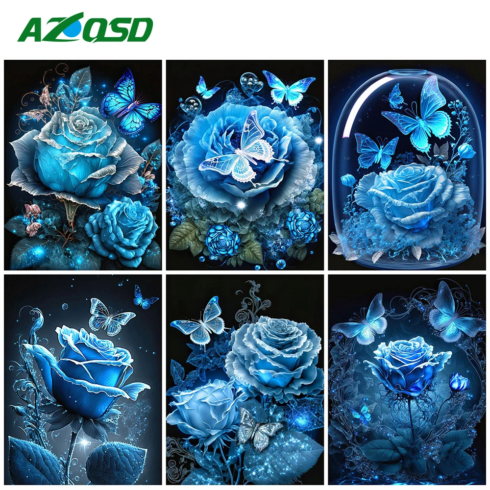 

AZQSD алмазная мозаика роза вышивка крестом алмазная вышивка цветы DIY живопись Бабочка картина из страз кустарный хобби