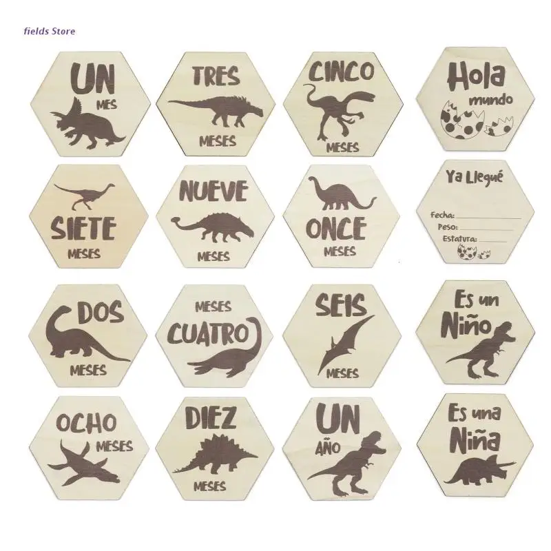 

Baby Photo Props Card Double Sided Engrave Milestone Card Shower Party Supply