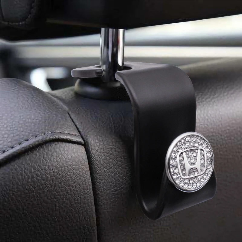 

Car Portable Badge Diamond Rear Seat Back Hook Accessories For Honda Civic Accord Jazz Fit CRV Mugen Odyssey HRV Dio Dio HRC CBR
