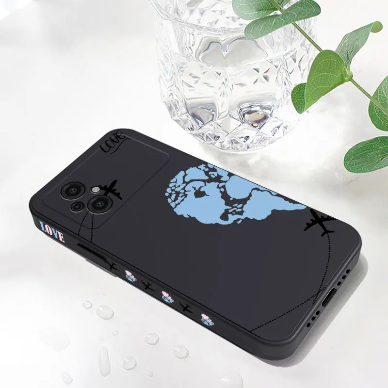 Чехол для телефона Love Airplane Couple Xiaomi Poco M5 X5 F5 F4 X4 M4 F3 X3 M3 F2 X2 Pro C40 4G 5G GT Liquid Silicone Cover