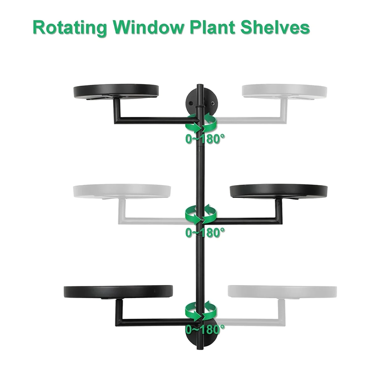 Полки для растений с вращающимися окнами 3-уровневая металлическая подставка в
