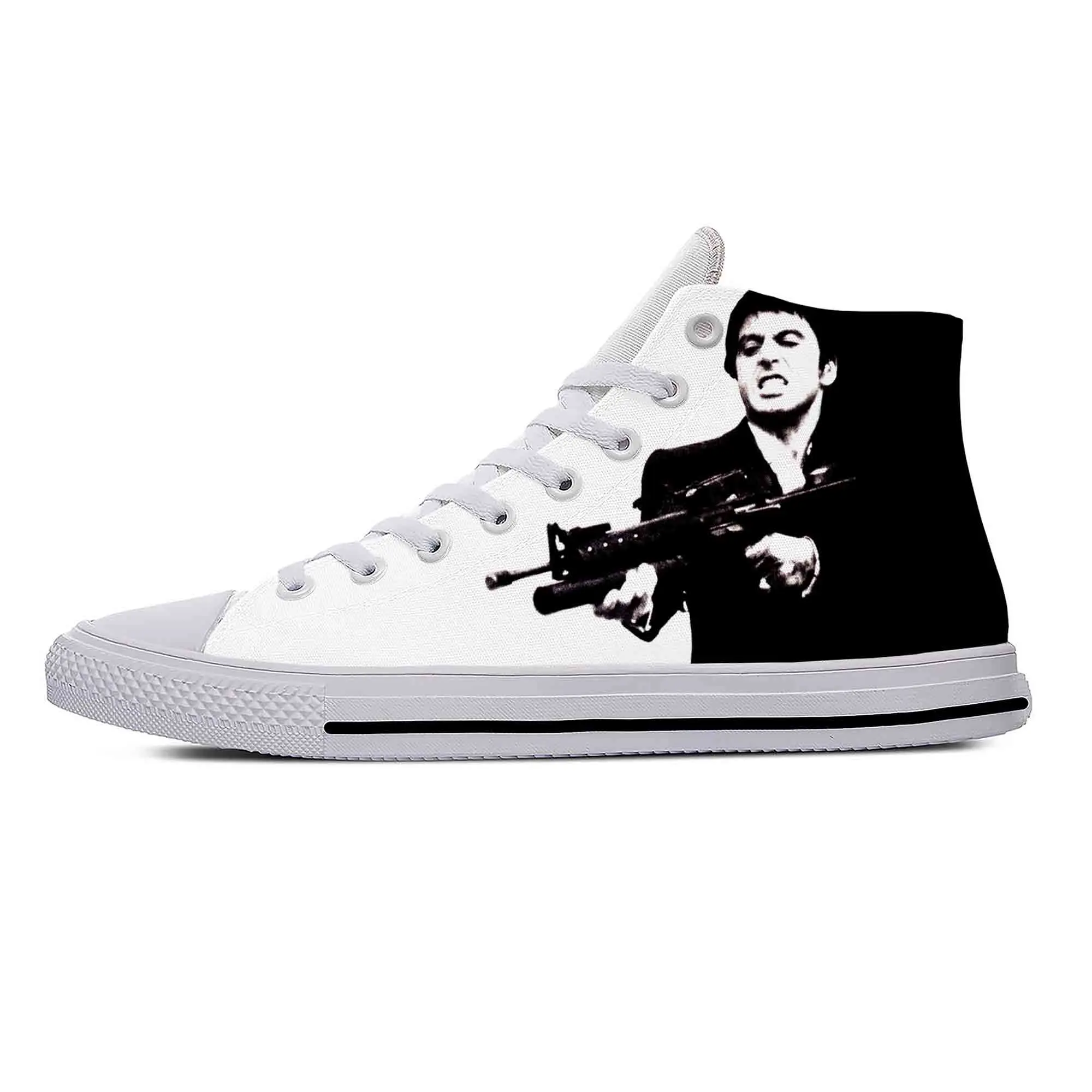 

Summer Scarface Tony Montana Movie Anime Cartoon Hot Casual Shoes High Top Lightweight Board Shoes Breathable Men Women Sneakers