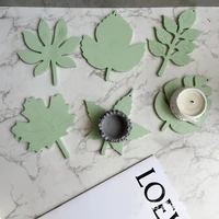 leaf shape coaster casting silicone mold diy handmade cup pad epoxy resin molds table mat making supply