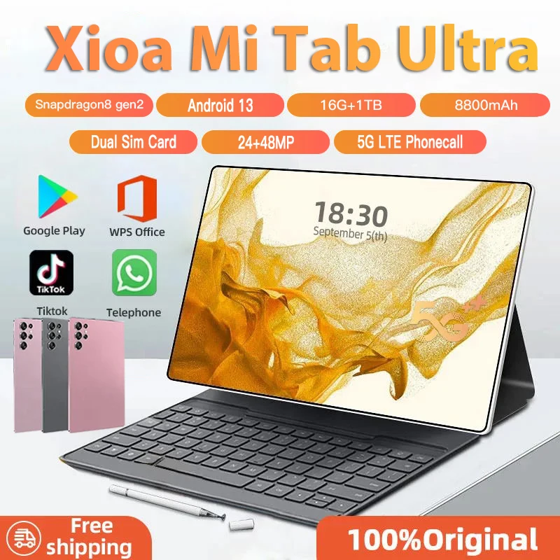 Планшет Mi Tab Ultra, 12 дюймов, HD 4K, 16 ГБ + 1 ТБ, 8800 мАч, 5G ...