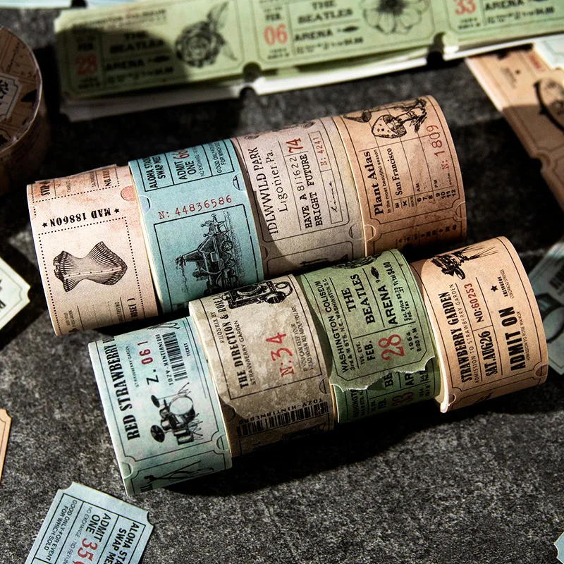 

MOHAMM 1 Roll Retro Plants Mushrooms Washi Tape for Scrapbook Envelop DIY Art Crafts Journal