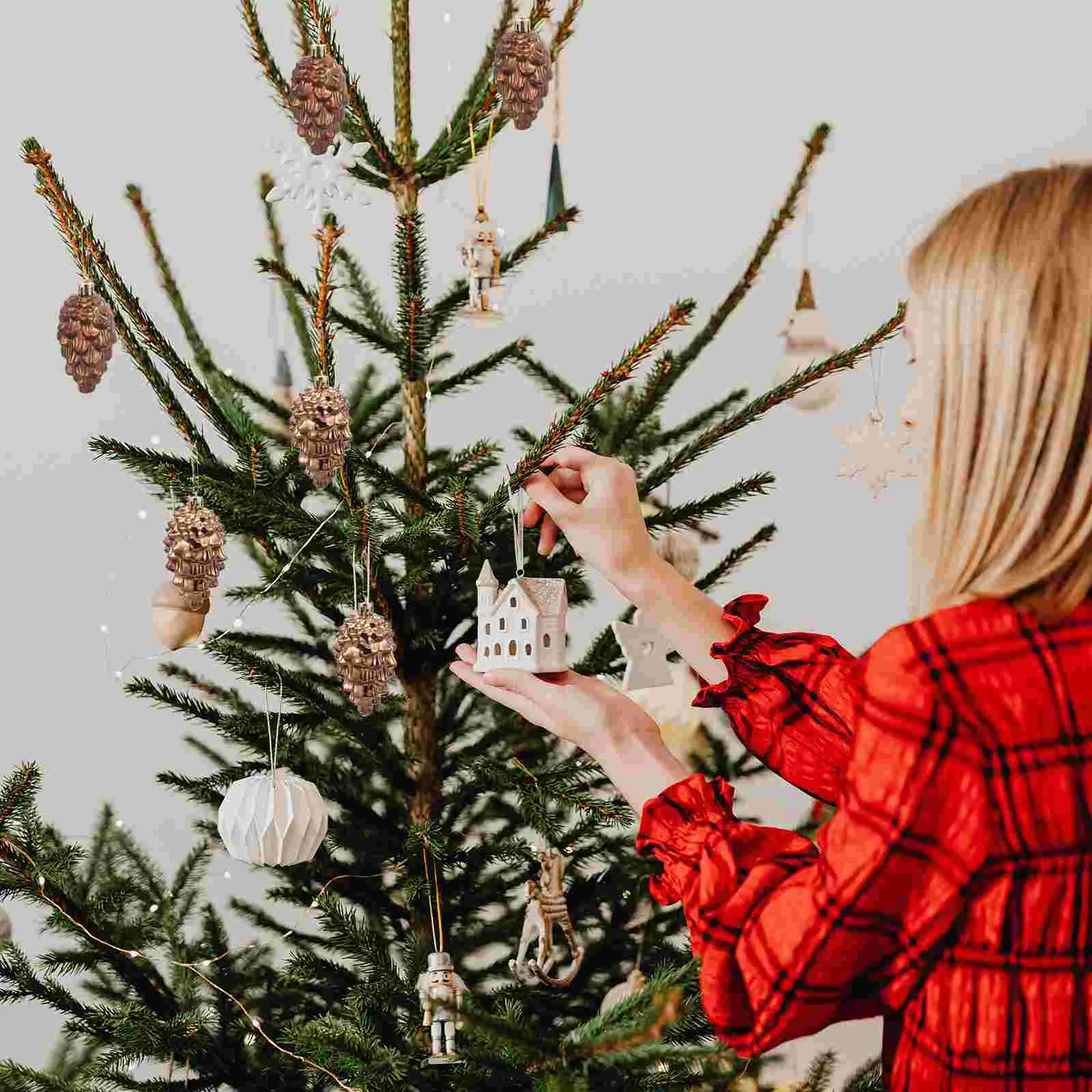 8 шт. подвески для рождественской елки топпер винтажные украшения сосновые шишки