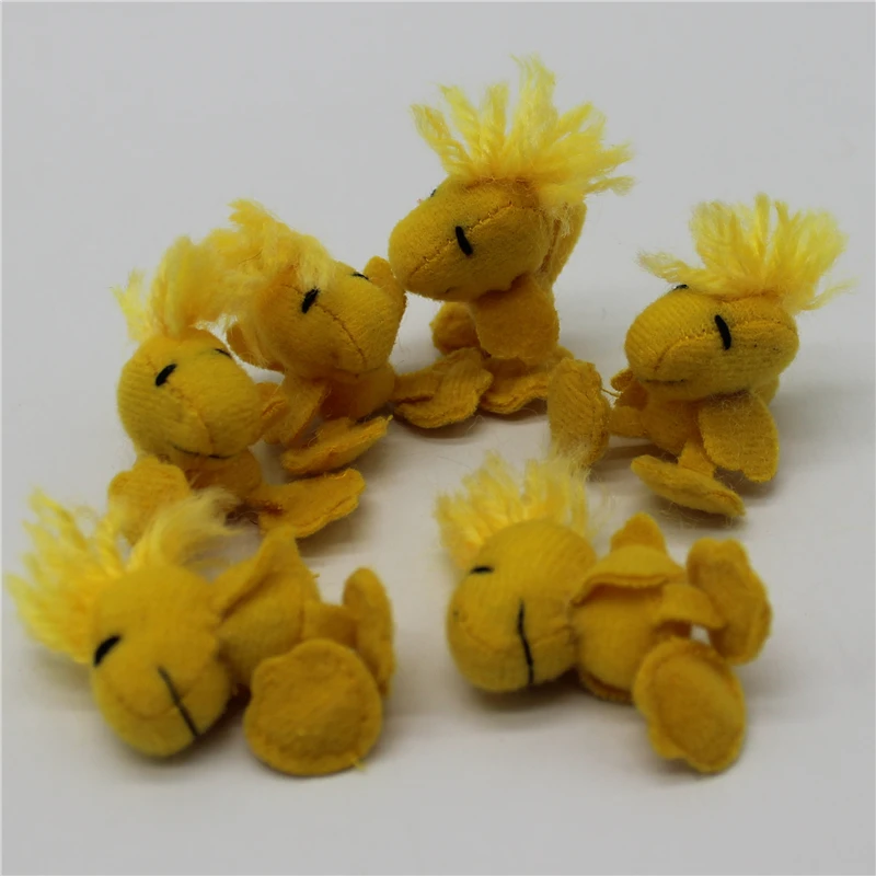 6 шт. 4 см очень маленький размер милый Снупи арахис Вудсток птица плюшевые