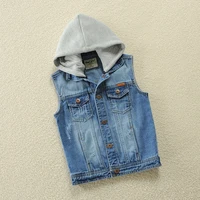 2022 spring and autumn new childrens clothing boys denim vest childrens top casual childrens middle and big childrens vest