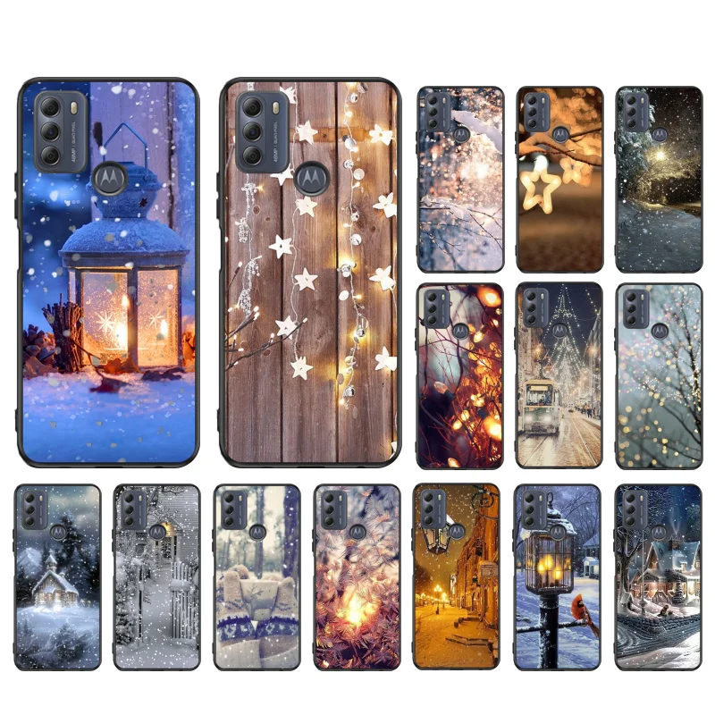 

Winter light Snow Phone Case for Motorola Moto G 5G G50 G60S G100 G Stylus G9 G8 G7 Power G Pure G8 Play G7Plus G60