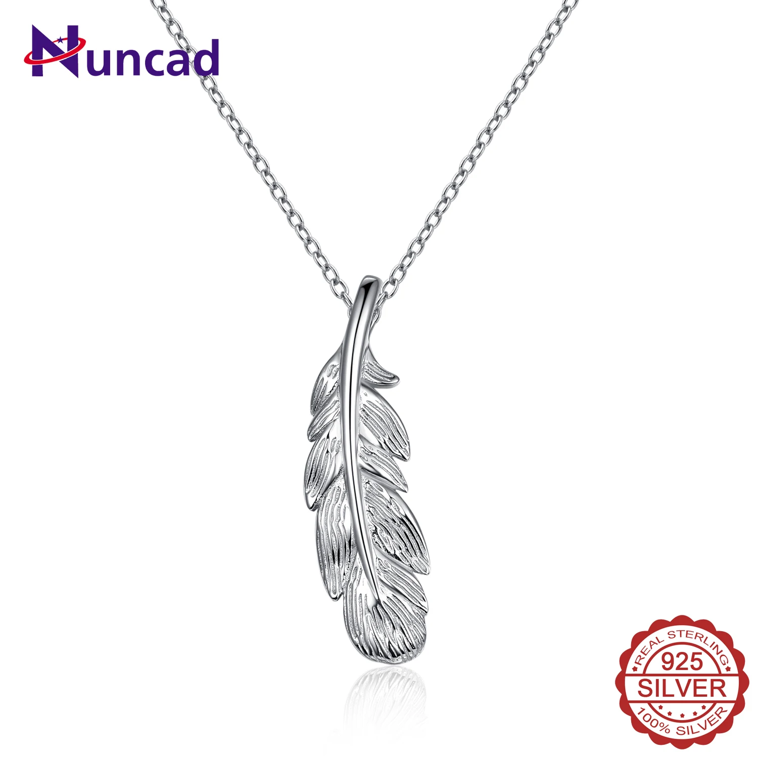 NUNCAD Gold /Silver Vintage Feather for Women Pendant Necklace  925 Sterling Silver  Women Wedding Anniversary Gift Jewelry