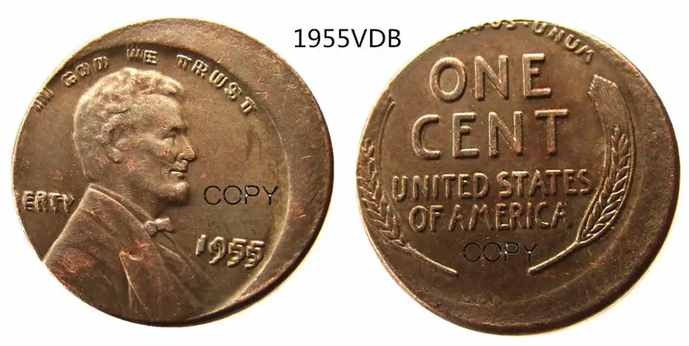 

Медные монеты США, 1 цент, 6 шт., разные ошибки, 1940-1959 гг.