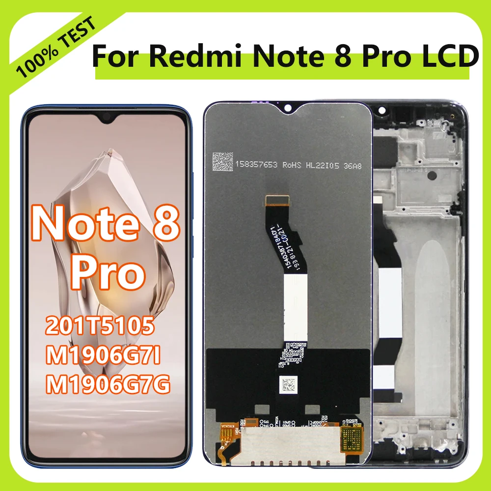 TFT Note8 pro LCD 2015105 M1906G7I M1906G7G экран дисплея для Xiaomi Redmi Note 8 Pro ЖК-дисплей с сенсорным
