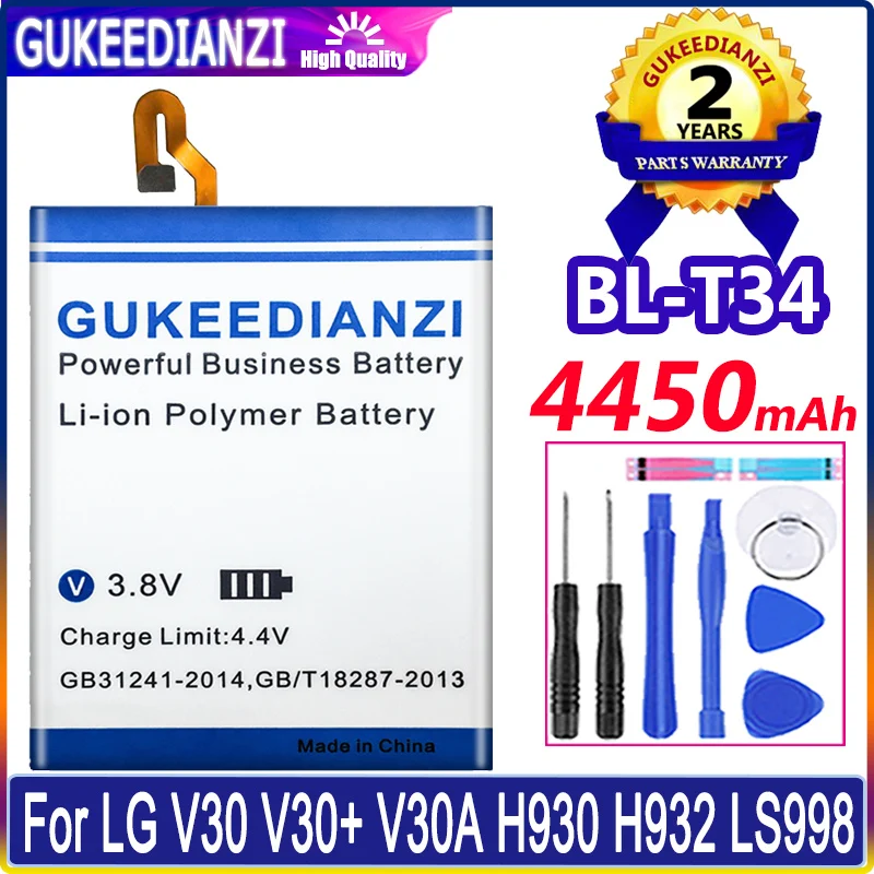 

BL-T34 Mobile Phone Battery For LG V30 V30+ V30 Plus V30plus V30A H930 H932 LS998 BL T34 Bateria 4450mAh Batteries + Free Tool