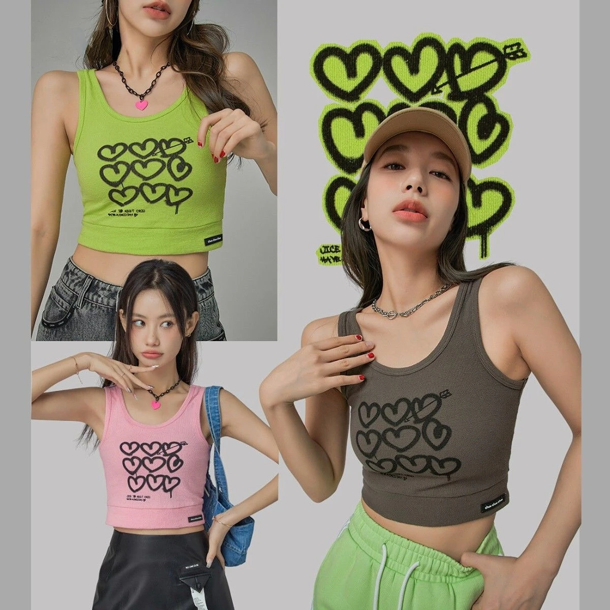 

Женский короткий жилет без рукавов, с принтом в виде сердечек, лето 2022