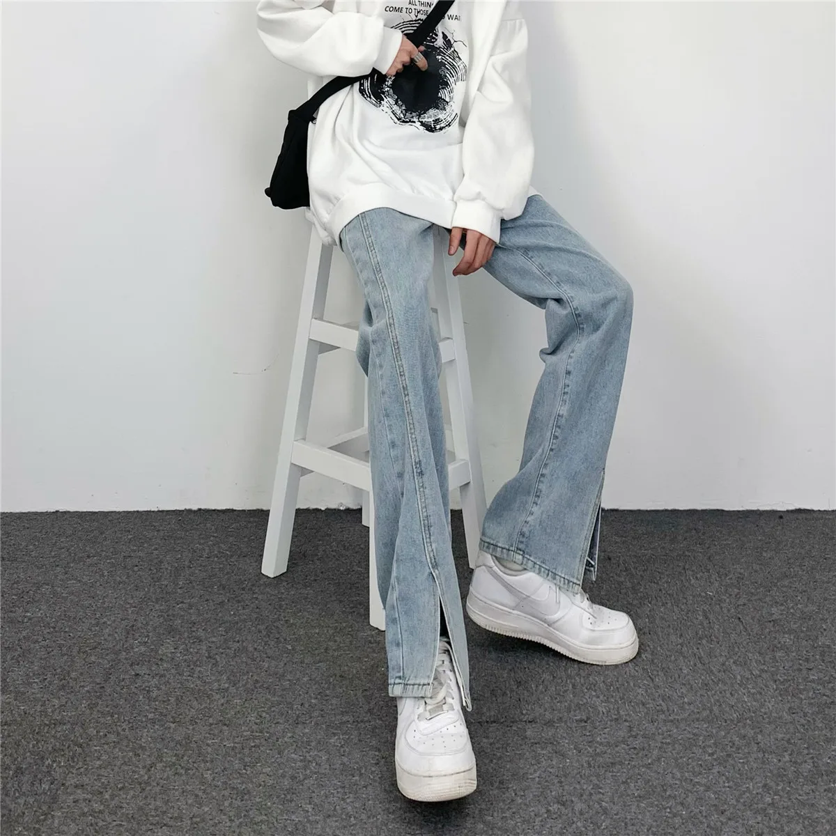 JEAN MAN Hip-hop Street Design Retro Stitching Jeans for Women High Street Jeans Men's Loose Jeans Street Pants Y2k Pants Casual