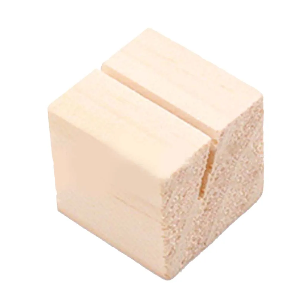 

10Pcs Wood Place Card Holders Wood Table Number Stands Picture Holder Acrylic Sign Holders For Wedding Dinner Home Party Decor