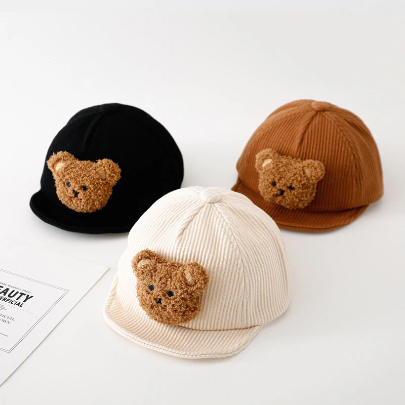 

Cute Bear Baby Beanie Autumn Winter Soft Warm Infant Toddler Knitted Hat Newborn Pullover Caps Children Kids Knit Bonnet 1-2Y