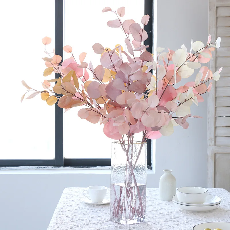 

Artificial Plants Eucalyptus Leaves Plants Silk Fake Flowers Wall Decorative for Home Room Decor Wedding Shooting Prop