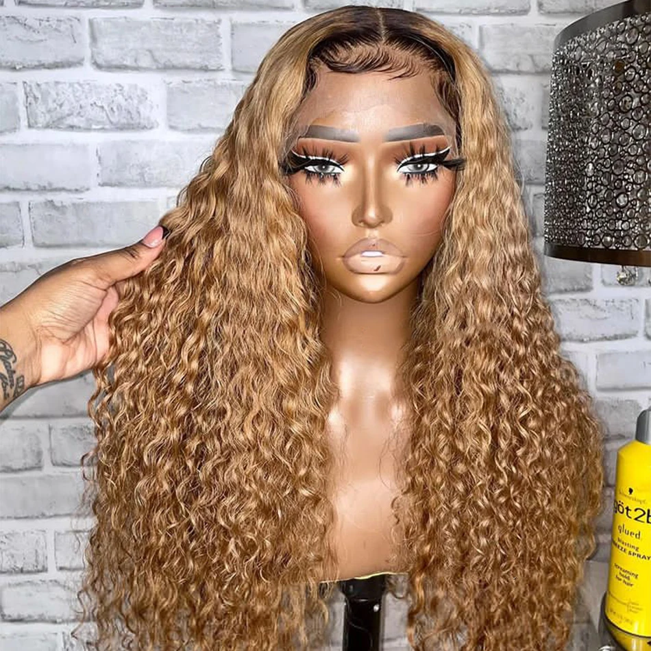 

Brazilian Remy Human Hair Honey Blonde Ombre 13x6 Lace Front Wig for Black Women 5x5 Lace Closure 200 Density Wig with Baby Hair