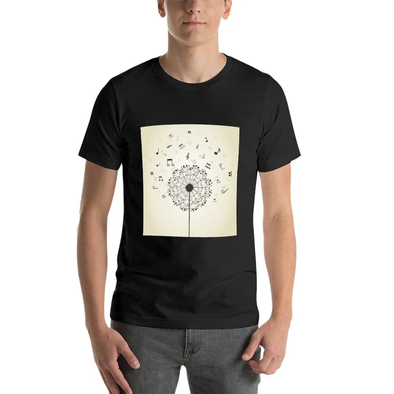 Music a футболка Одуванчик корейская мода для мужской одежды мальчика