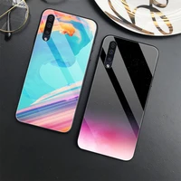 watercolor tempered glass case for samsung galaxy a52s 5g a52 a12 a51 a50 a72 a70 a71 a21s a32 4g a21s a10e a10s a11 a20 cover