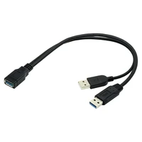 cy chenyang chenyang cable black usb 3 0 female to dual usb male extra power data y extension cable for 2 5 mobile hard disk
