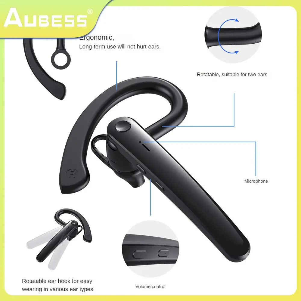 

Bilateral Stereo Sports Headset Noise Cancellation Light Weight Touch Control Headset Rotatable Low Latency Business Earphones