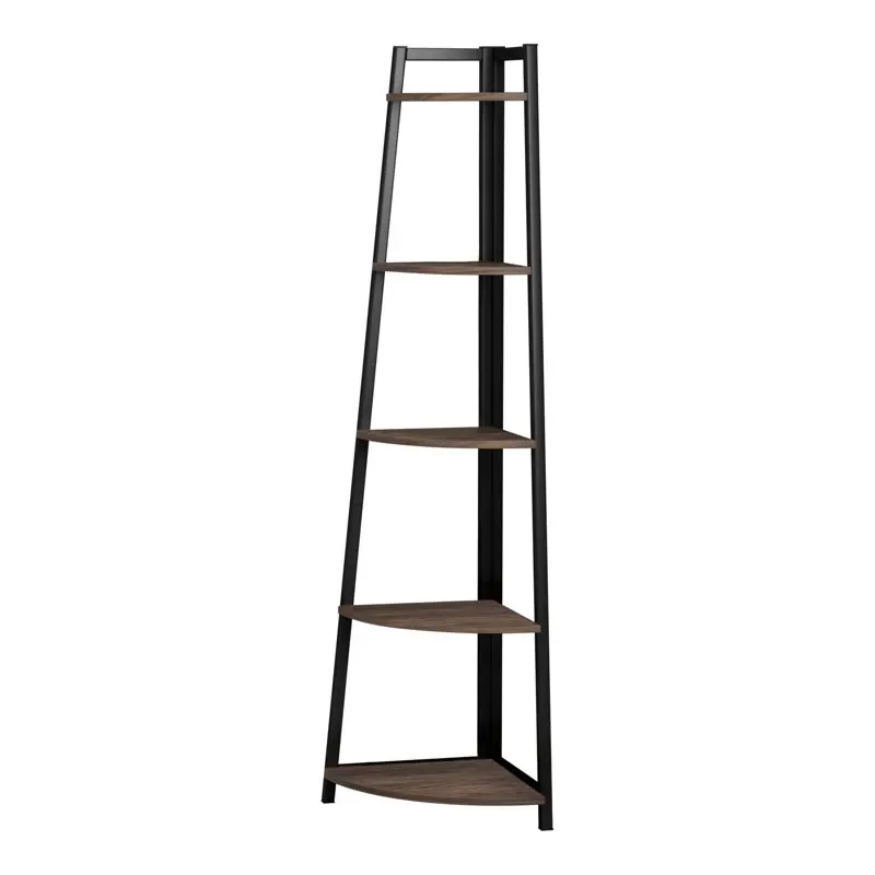 

Jacksonville 5-tier Corner Bookcase Aged Walnut