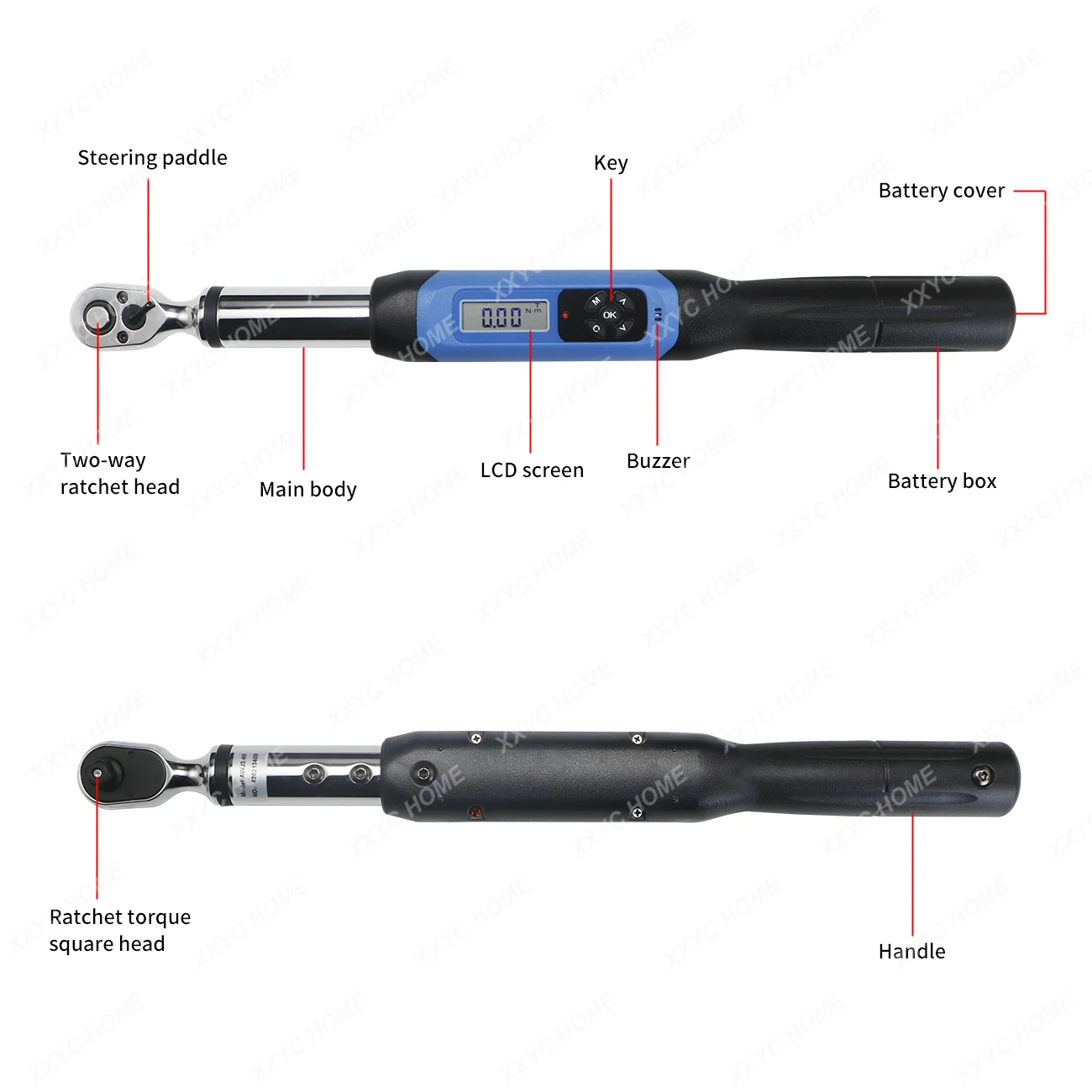 Цифровой Динамометрический ключ Shahe 1/4 дюйма 3/8 регулируемый AWJ инструмент для