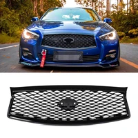 front grill mesh trim cover for infiniti q50 q50s 2014 17 high gloss black out front hood upper grill replacement