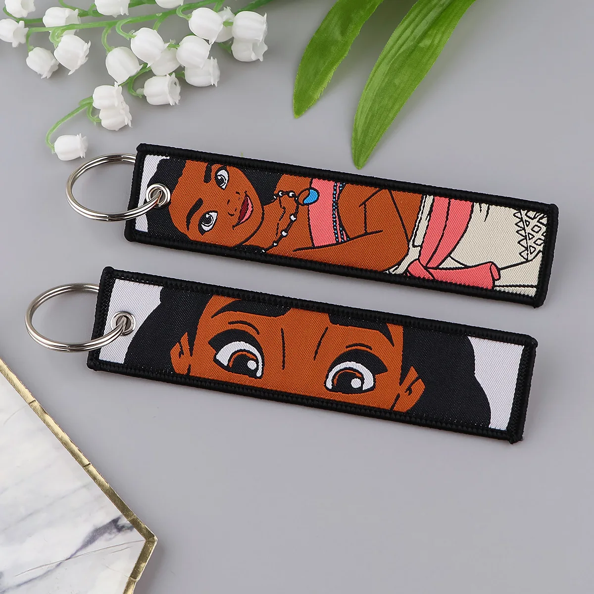 Тканевый брелок для ключей из мультфильма Принцесса Белль Ариэль Золушка Эльза