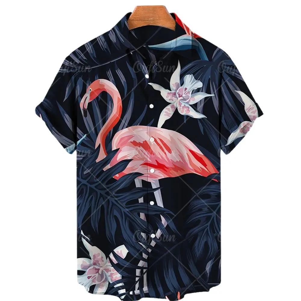 

Мужская гавайская рубашка с короткими рукавами, повседневная гавайская рубашка с лацканами и одной пуговицей, большие размеры 5XL, 2022