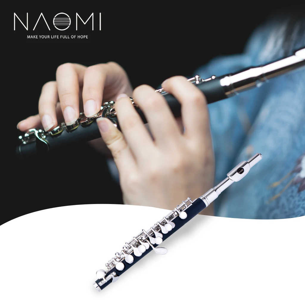 NAOMI Professional Nickel Plated Piccolo Excellent Ebonite Rubber Wood Piccolo Key of C Piccolo Set