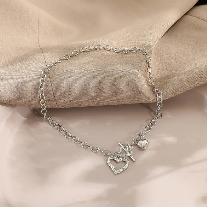 

Trendy Clavicle Chain Simple Hollow Heart Pendant Necklace Party Jewelry Accessories for Women
