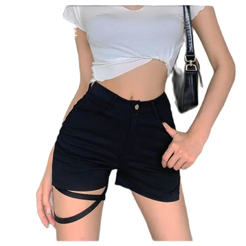 

Casual Style Chic Shorts Summer Hot Criss-cross Shorts Sport Streetwear Solid Outfit Spring Women's Clothing