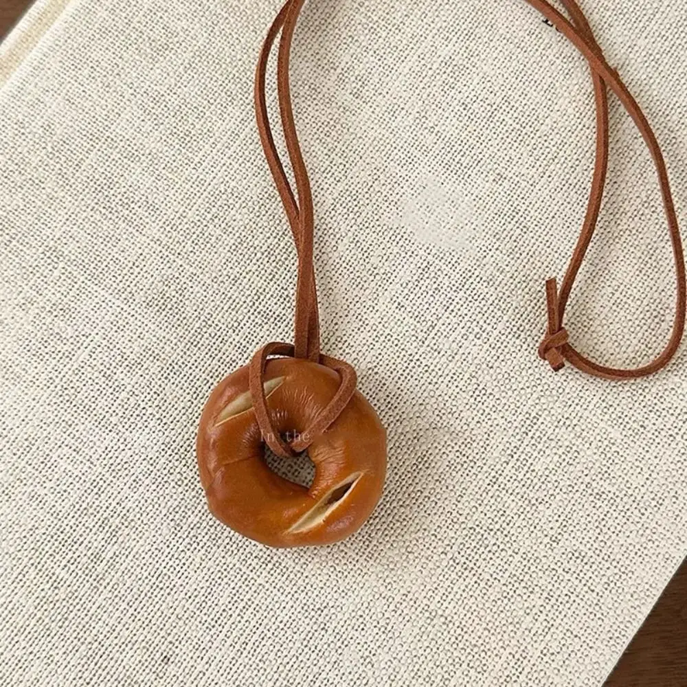 Модная подвеска в виде щелочного хлеба Бублика кавайный корейский стиль веревка