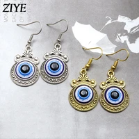 vintage lucky blue turkish evil eye dangle earrings female amulet evil nazar eye charm handmade resin drop earring women jewelry