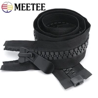 1pc meetee 60 500cm 815 resin zipper for down jacket white black open end zippers coat zip for sewing diy garment accessories