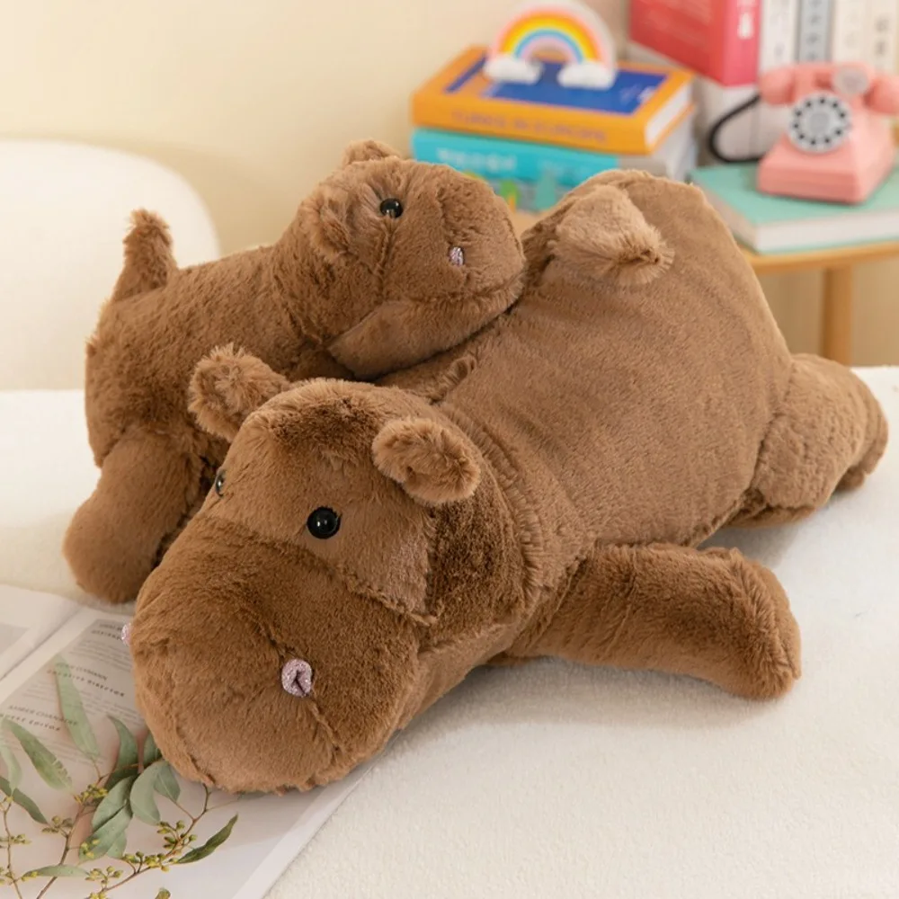 Новый Moodeng Hippo детская плюшевая игрушка коричневая мягкая кукла бегемот