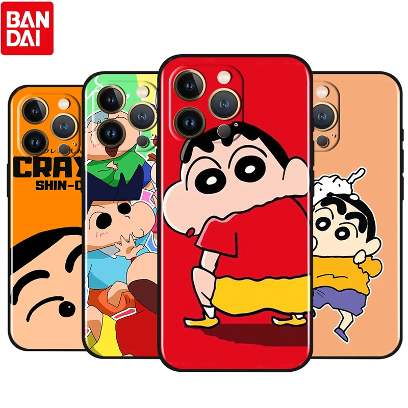 

Anime Crayon Shin-chan For Apple iPhone 13 12 Pro Max Mini 11 Pro XS Max X XR 8 7 6 Plus SE 5S 5 Soft TPU Black Phone Case Cover
