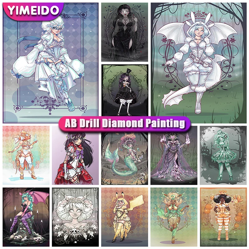 

Disney 5D AB Diamond Painting Cartoon Princess Full Drill Mosaic Diamond Embroidery Girls Cross Stitch Kit Rhinestone Picture