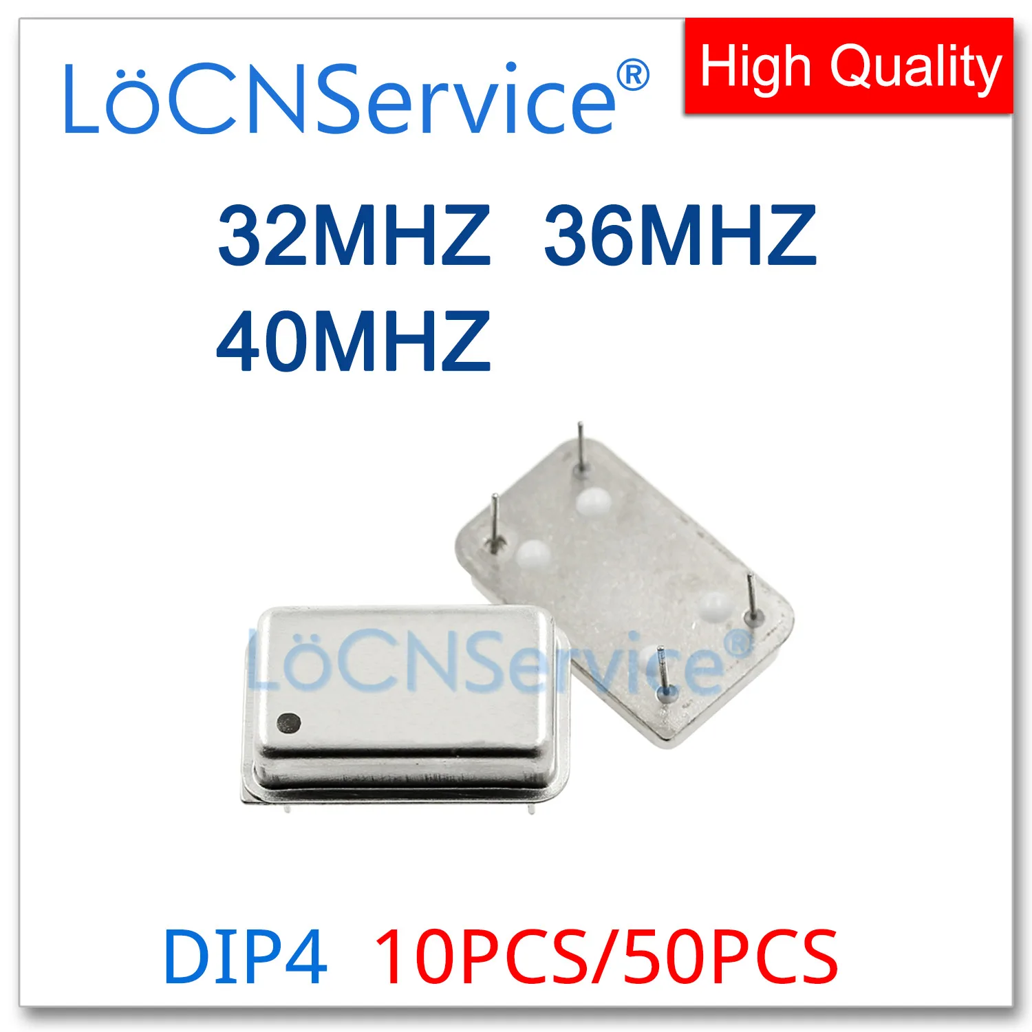 

10PCS 50PCS Crystal Oscillator 32MHZ 36MHZ 40MHZ In-line Active Crystal OSC DIP-4 Rectangular Full Size 32M 36M 40M