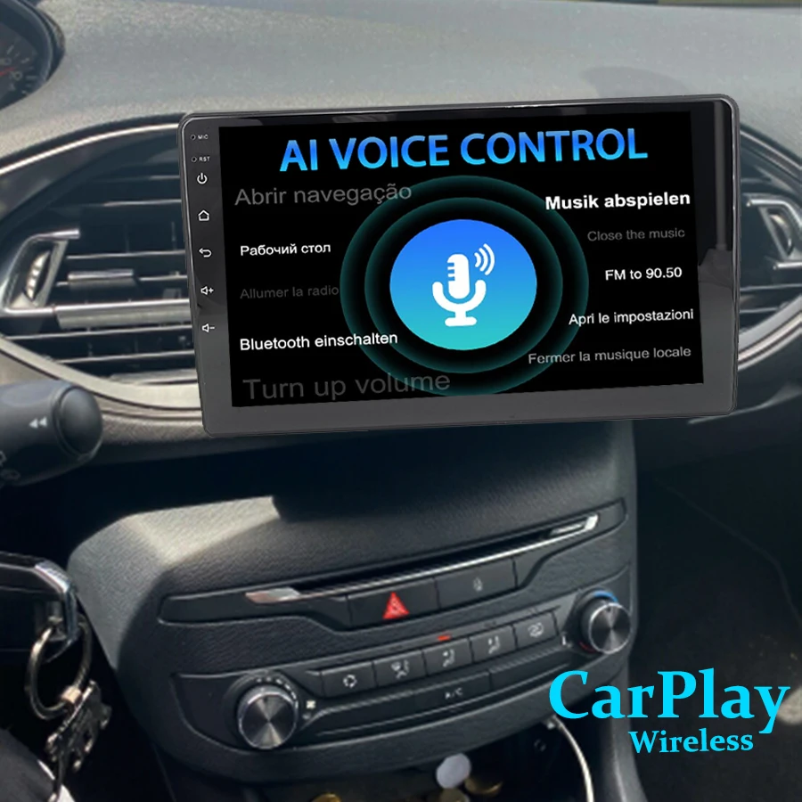 8 ГБ + 128 AI Голосовое управление Android 11 Беспроводная Автомагнитола CarPlay для Peugeot 308 T9