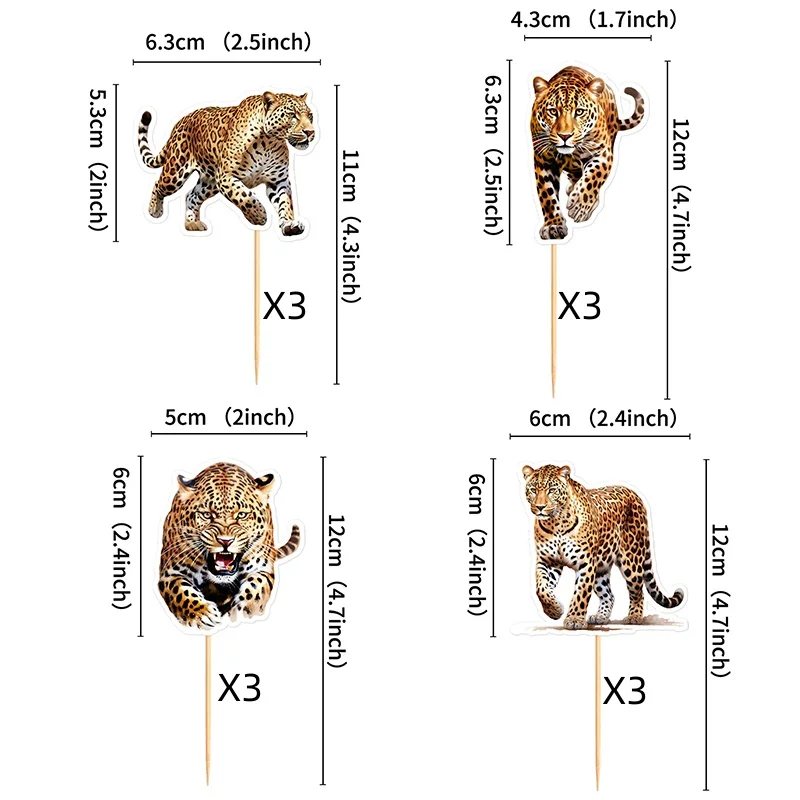 

Леопардовые топперы для торта Jeyomerry 12 шт.