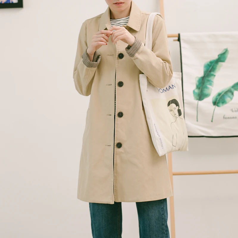 Бывший медленный повседневный темпераментный плащ женский средней длины