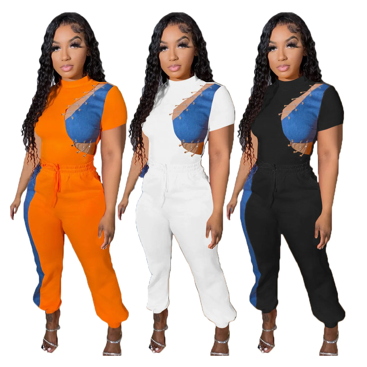 

Crop Tops Sexy Two Piece Pants Sets Tracksuits Joggers 2023 Women Summer Clothes Y2K Streetwear Outfit Fashion 2 Piece Pant Set