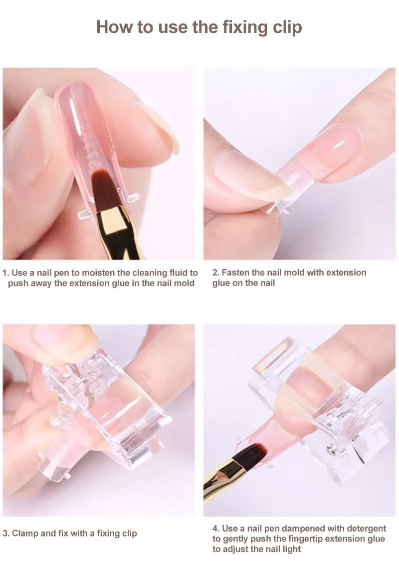 Прозрачный акриловый зажим для ногтей типсы маникюра зажимы наращивания гель