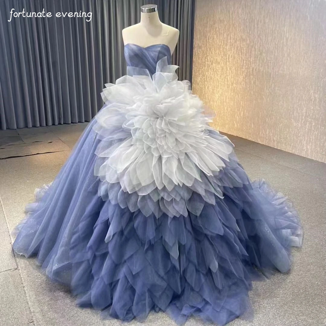 

Fortunate Evening Elegant Blue Princess Ceremony Formal Occasion Prom Dresses Evening Party Gowns